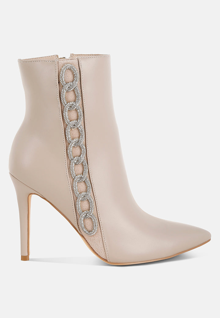 kalina rhinestones chain detail boots#color_beige