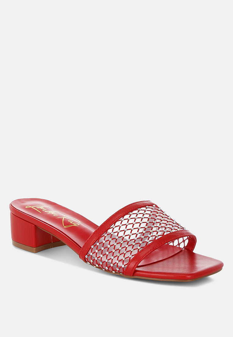 kenzia rhinestone studded slip-on heels#color_red