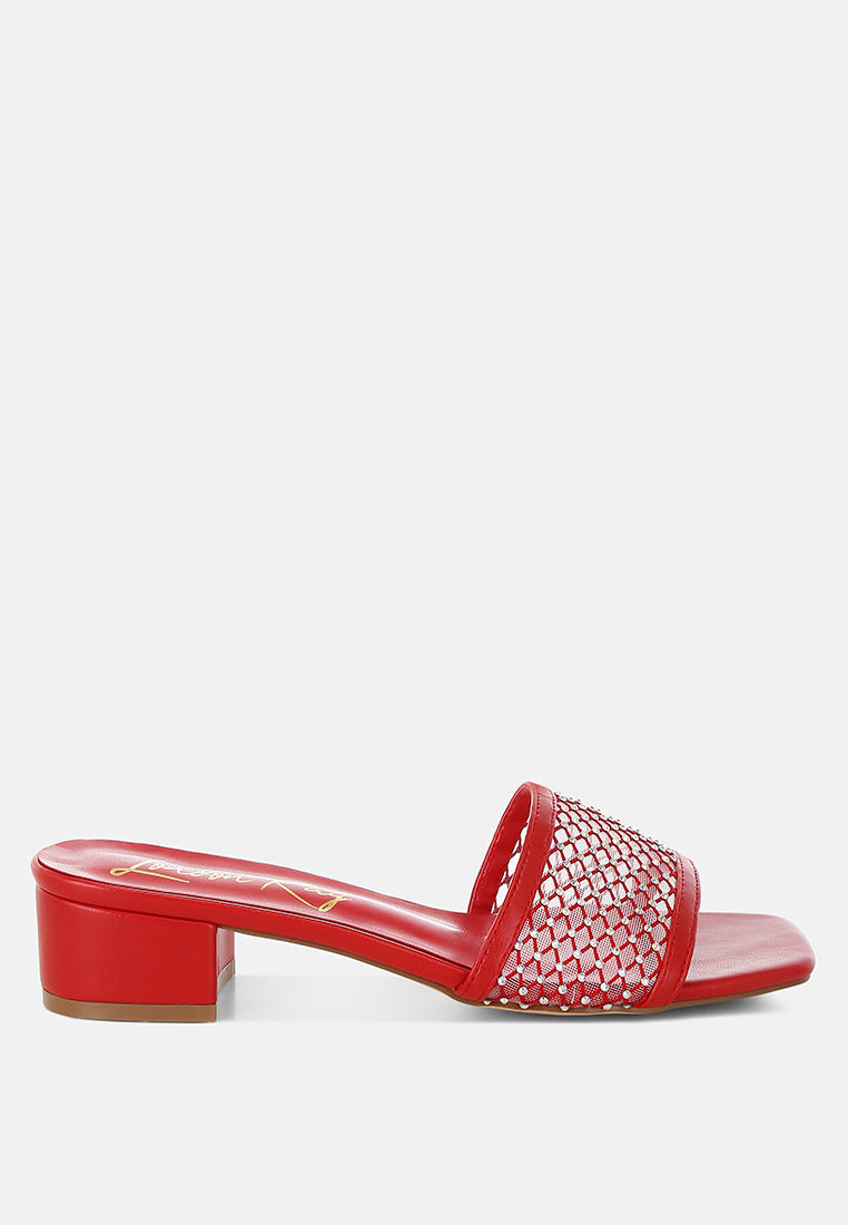 kenzia rhinestone studded slip-on heels#color_red