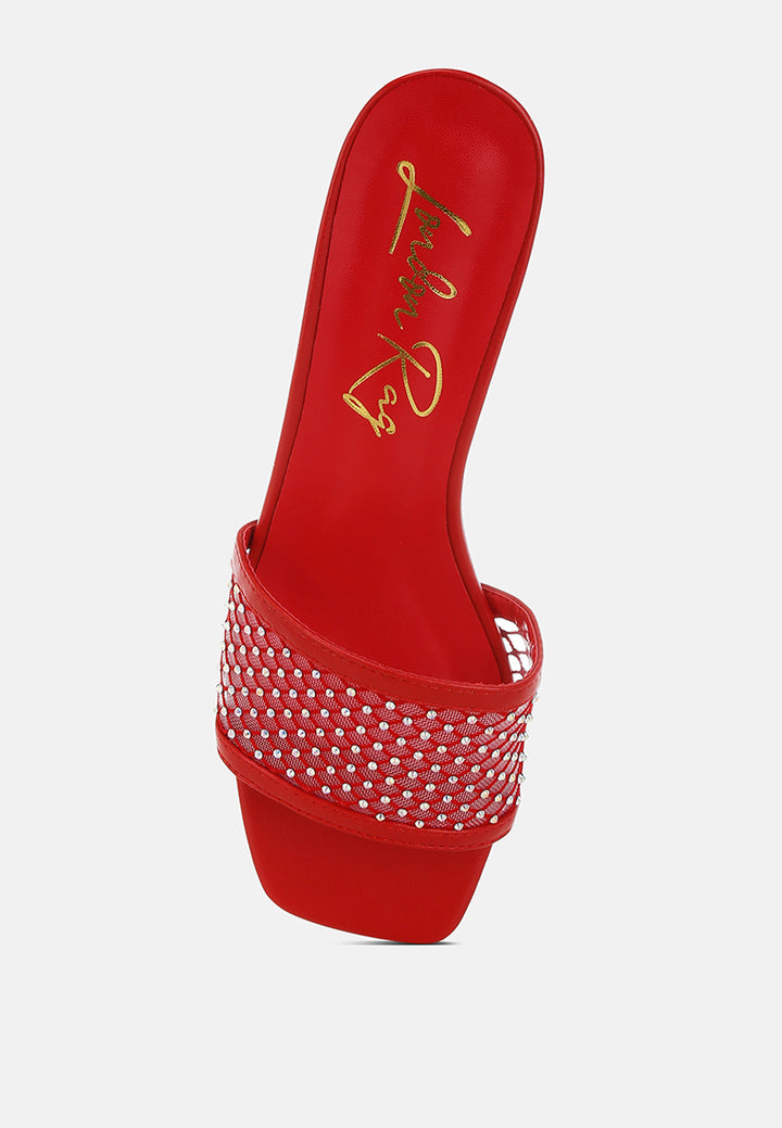 kenzia rhinestone studded slip-on heels#color_red