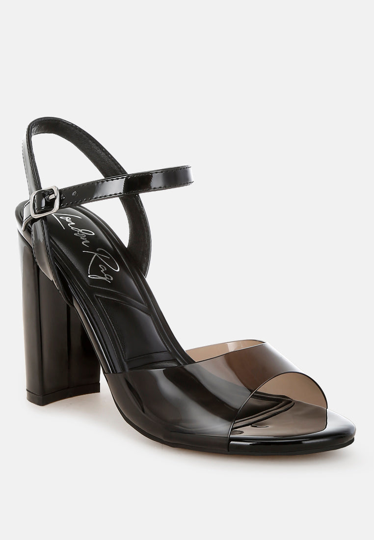 kessel tinted clear strap block heel sandals#color_black