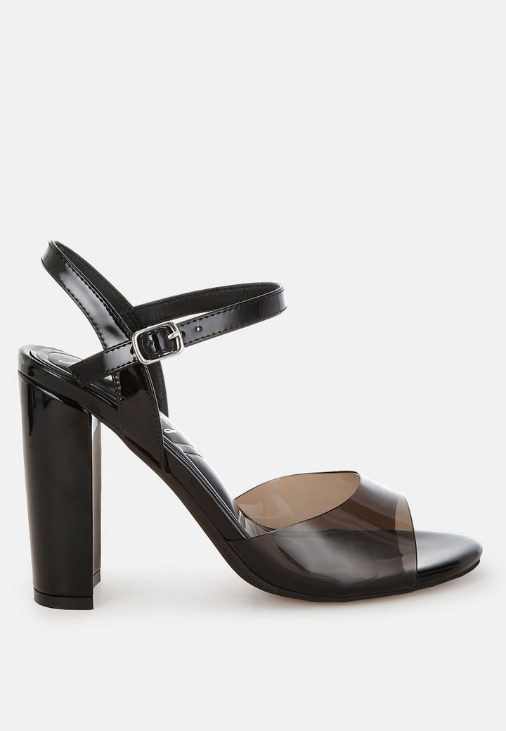 kessel tinted clear strap block heel sandals#color_black