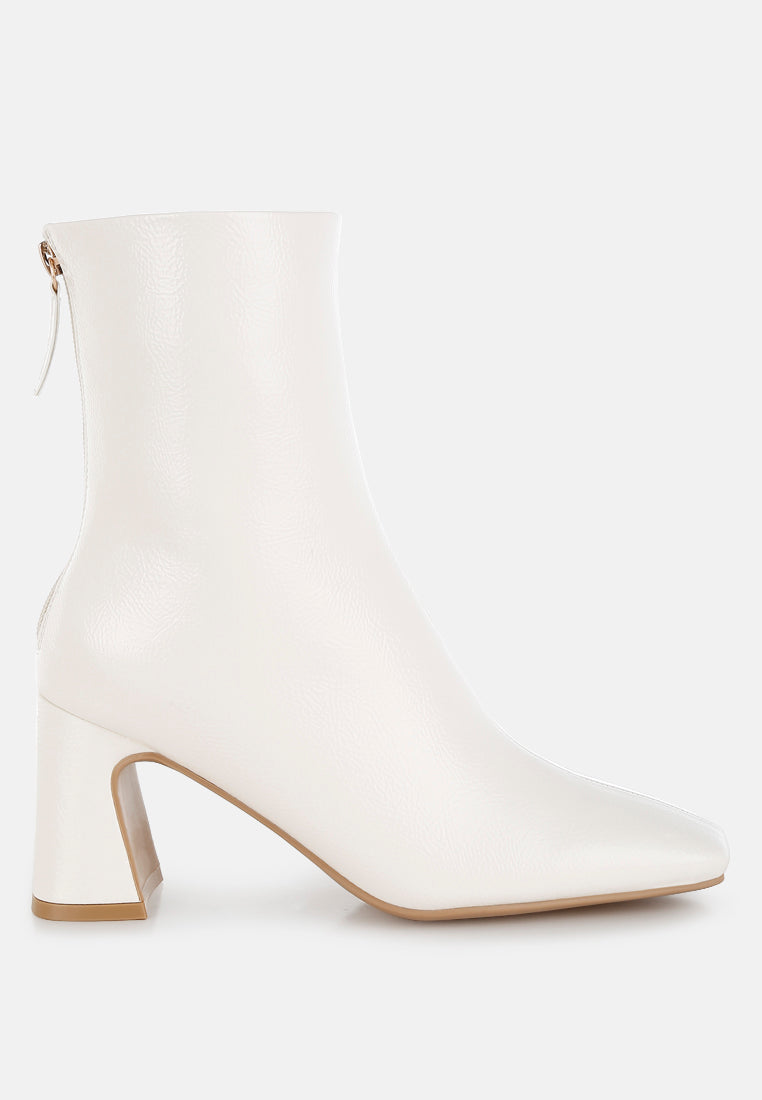 kostaka patent square toe ankle boots#color_off-white