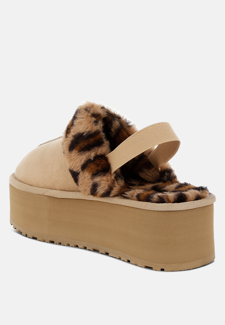 kutchu leopard faux fur platform classic slingback#color_beige