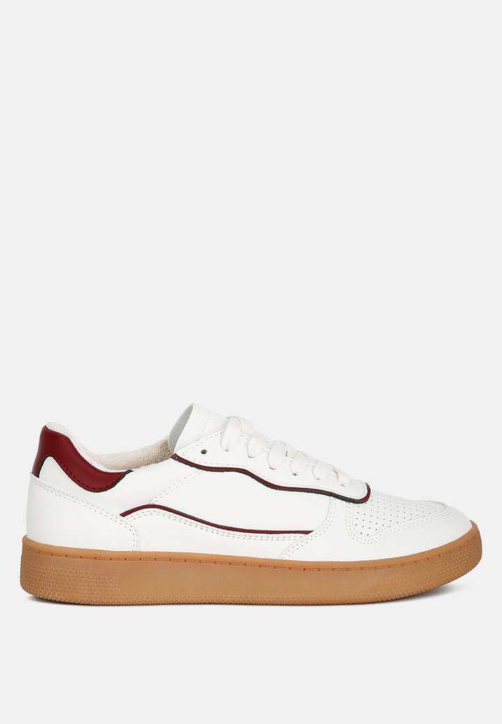 kyniska faux leather everyday sneakers#color_red