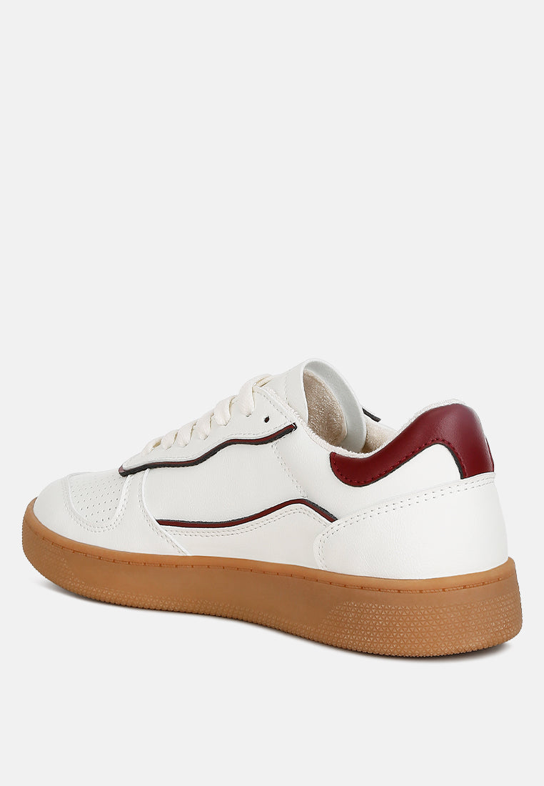 kyniska faux leather everyday sneakers#color_red