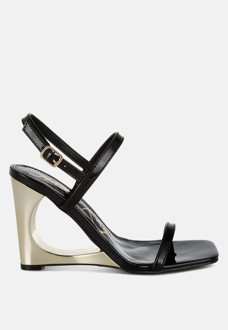 ladra fantasy wedge heel sandals#color_black