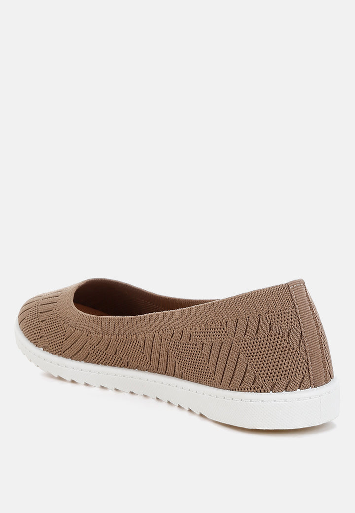 lubna knitted flat ballet flats#color_taupe