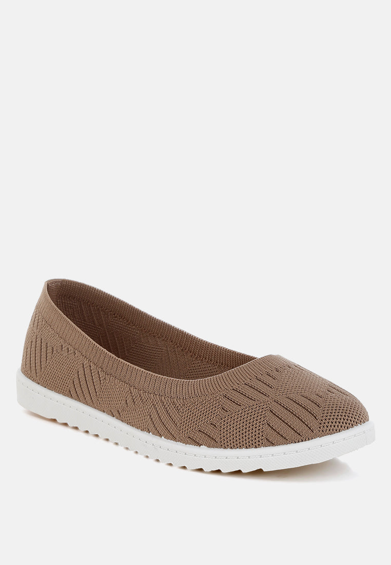 lubna knitted flat ballet flats#color_taupe