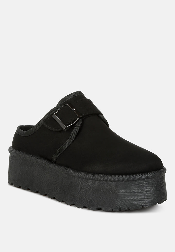 mayfield buckle strap fur platform classic slip-on#color_black