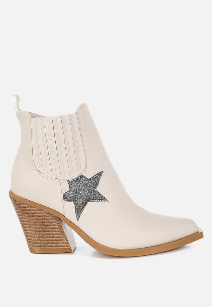 melt down glitter star detail chelsea boots#color_beige