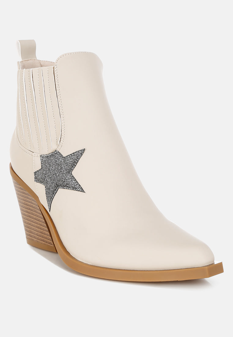 melt down glitter star detail chelsea boots#color_beige