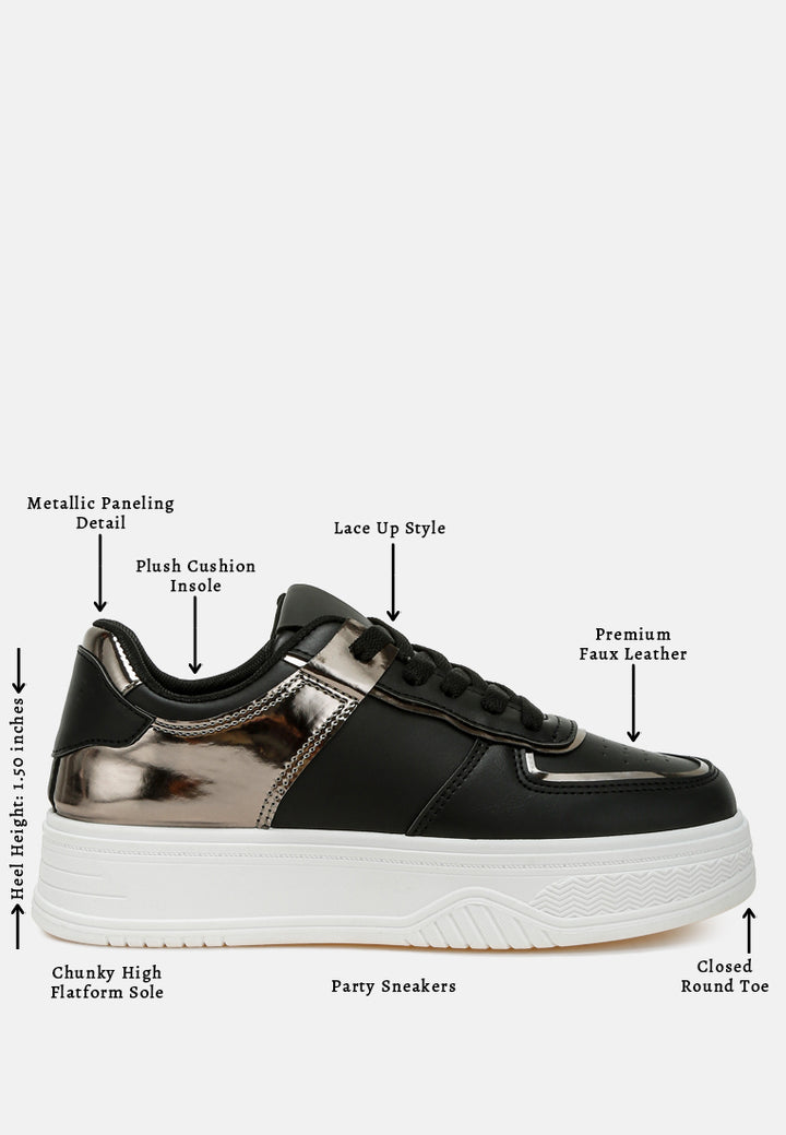 scouts metallic paneling platform sneakers#color_black