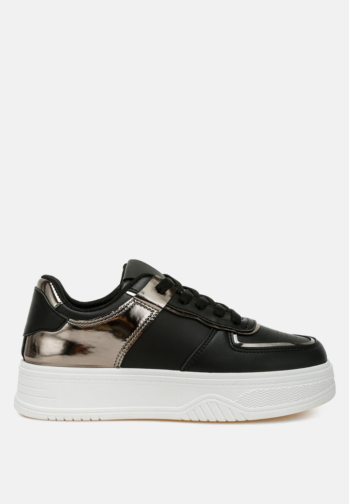 scouts metallic paneling platform sneakers#color_black