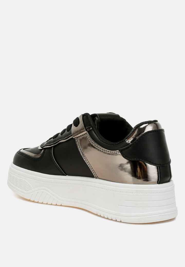 scouts metallic paneling platform sneakers#color_black