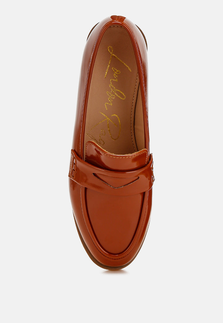 mogul penny strap detail loafers#color_brown