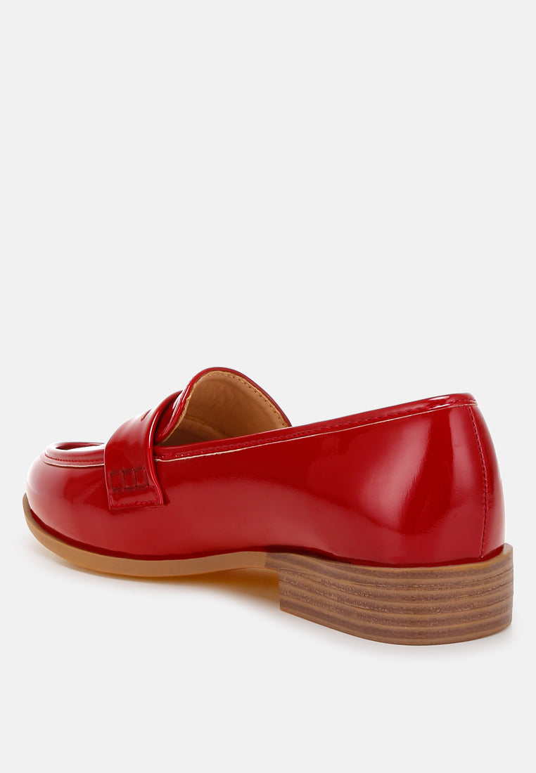 mogul penny strap detail loafers#color_red