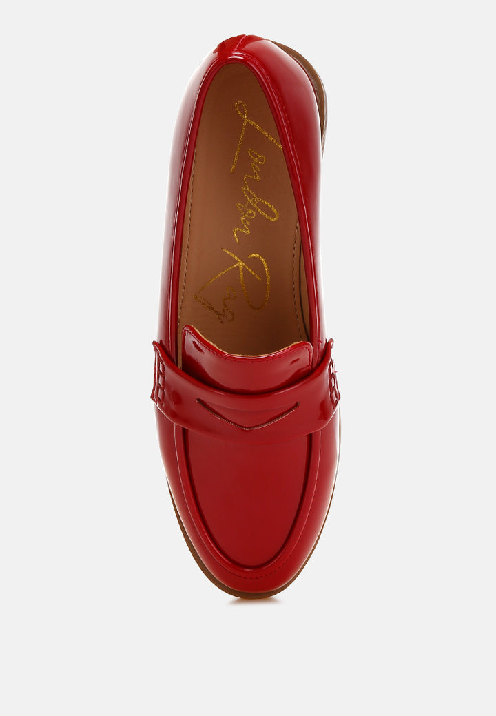 mogul penny strap detail loafers#color_red