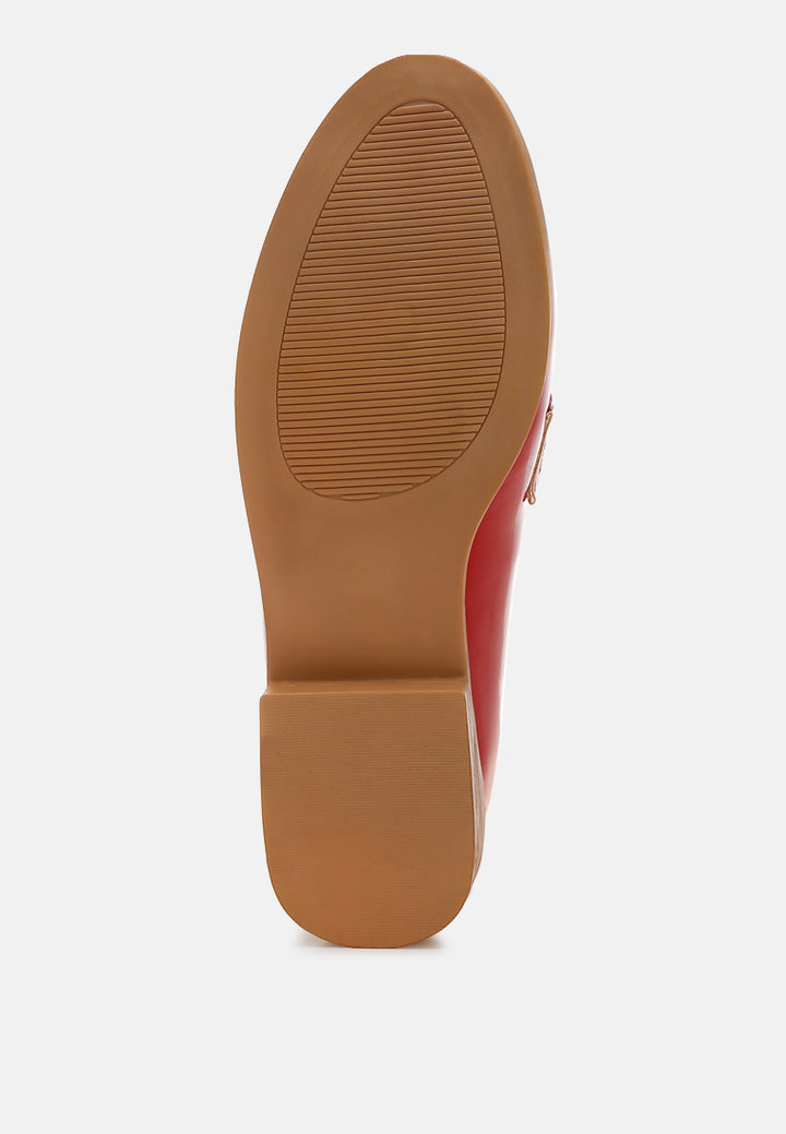 mogul penny strap detail loafers#color_red