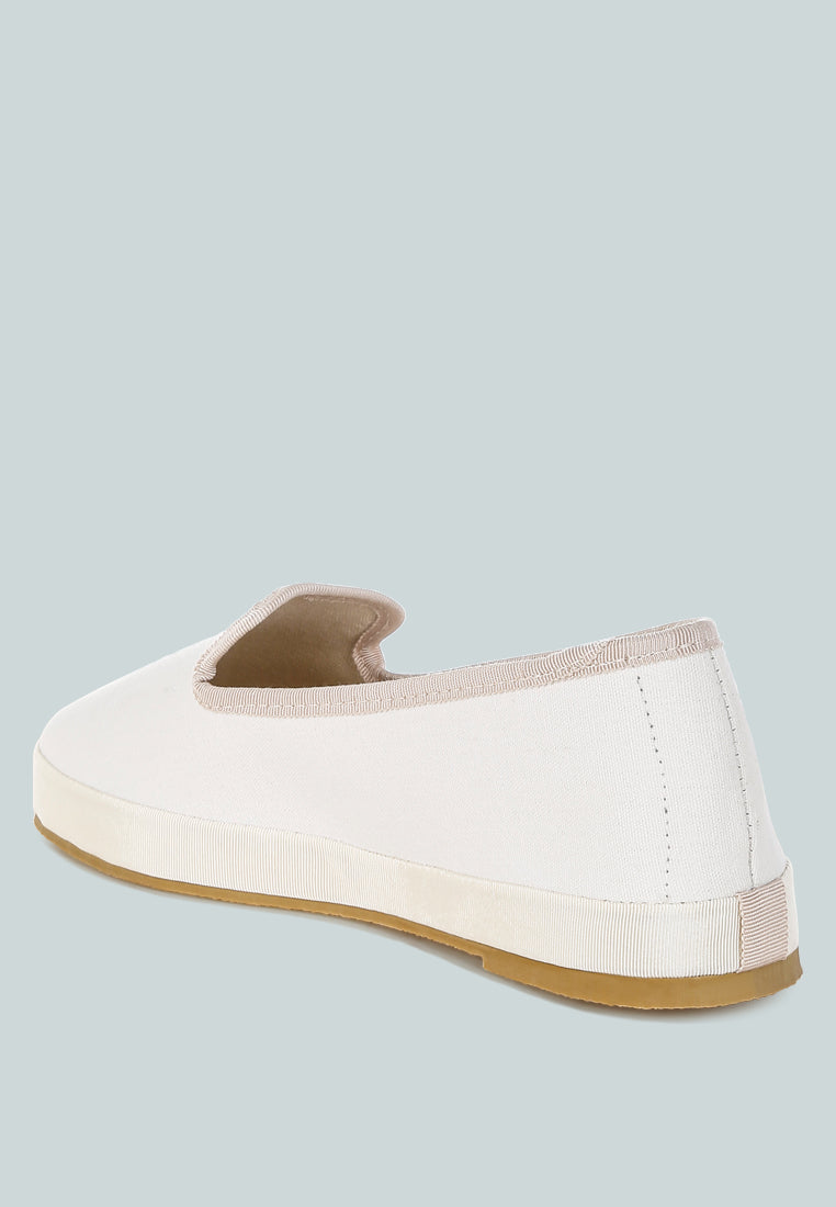 moshka round toe canvas slip-on loafers#color_off-white