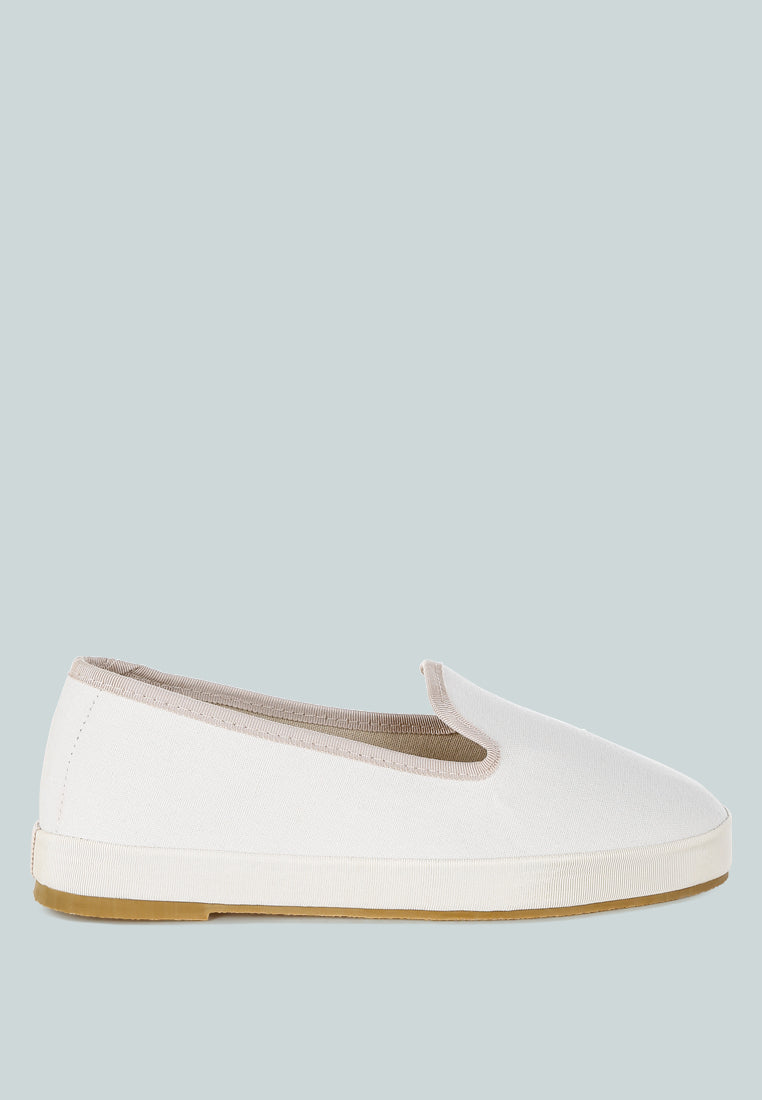 moshka round toe canvas slip-on loafers#color_off-white