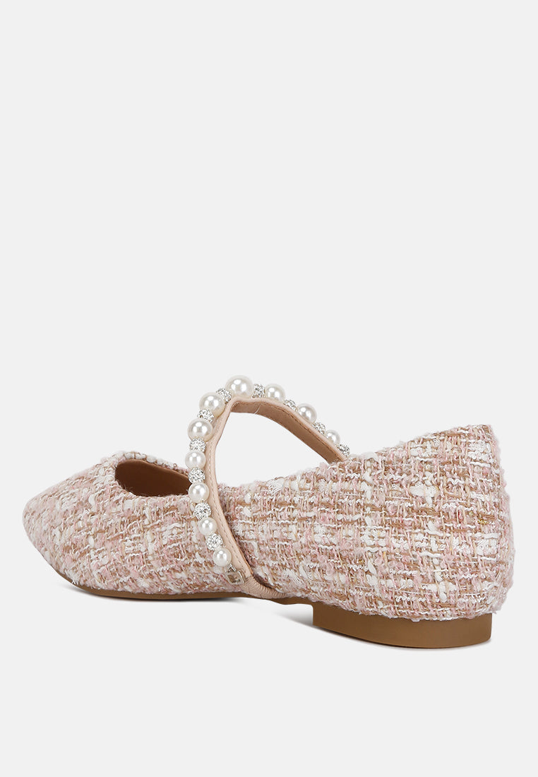 mowie tweed mary jane ballet flats#color_blush