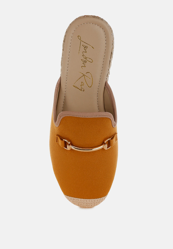 nazaya horsebit detail espadrilles mules#color_tan