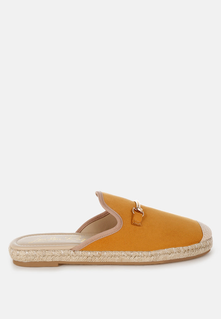 nazaya horsebit detail espadrilles mules#color_tan