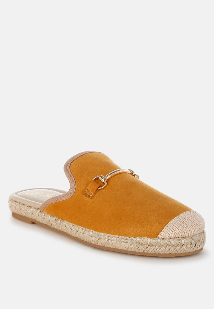 nazaya horsebit detail espadrilles mules#color_tan