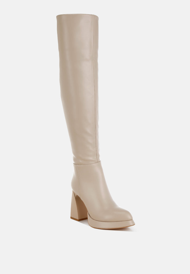 nenana faux leather knee-high boots#color_beige