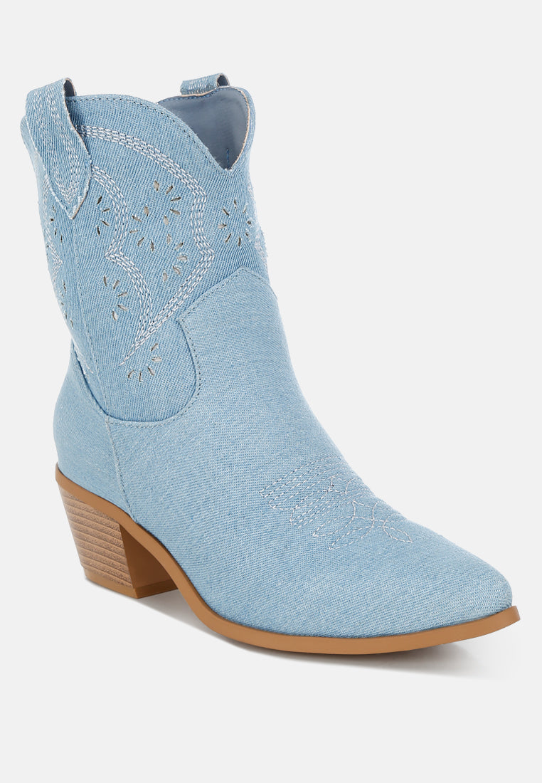 nigara cut out detail denim cowboy boots#color_denim