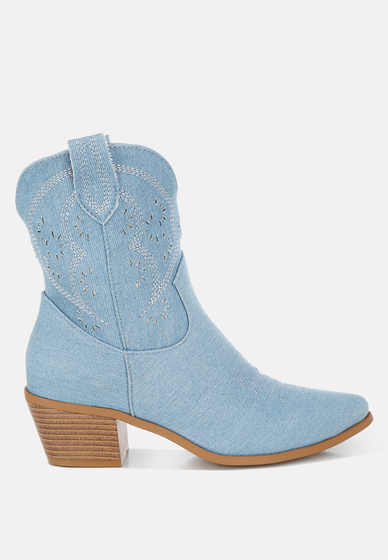 nigara cut out detail denim cowboy boots#color_denim