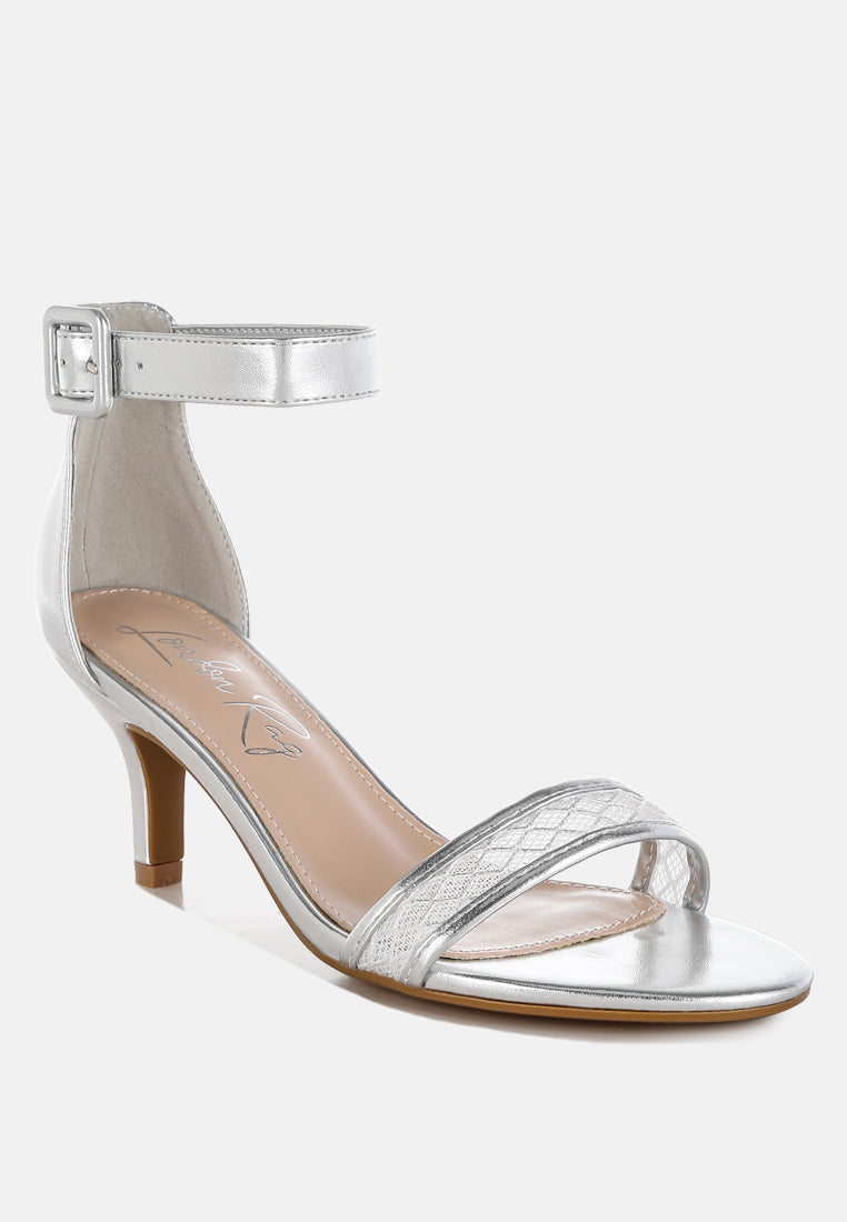 ninto metallic faux leather kitten heel sandals#color_silver