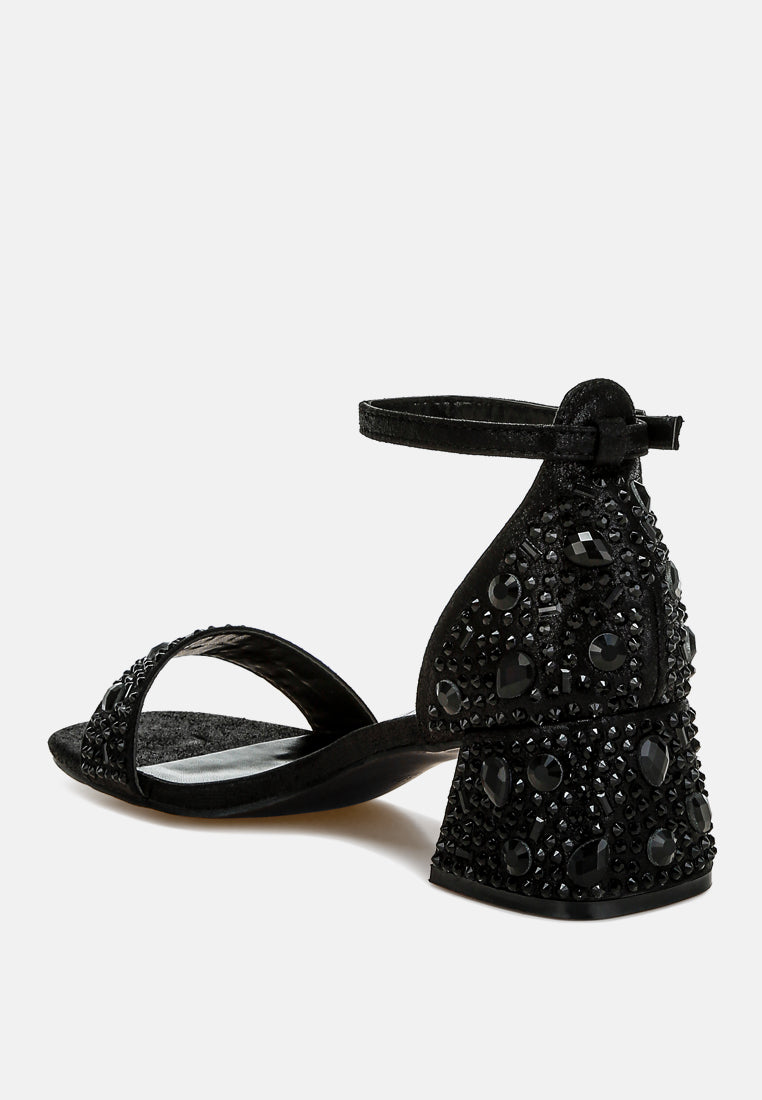 nocturnal rhinestone embellished shimmer sandals#color_black