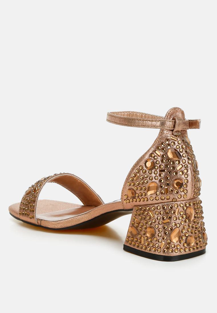 nocturnal rhinestone embellished shimmer sandals#color_bronze