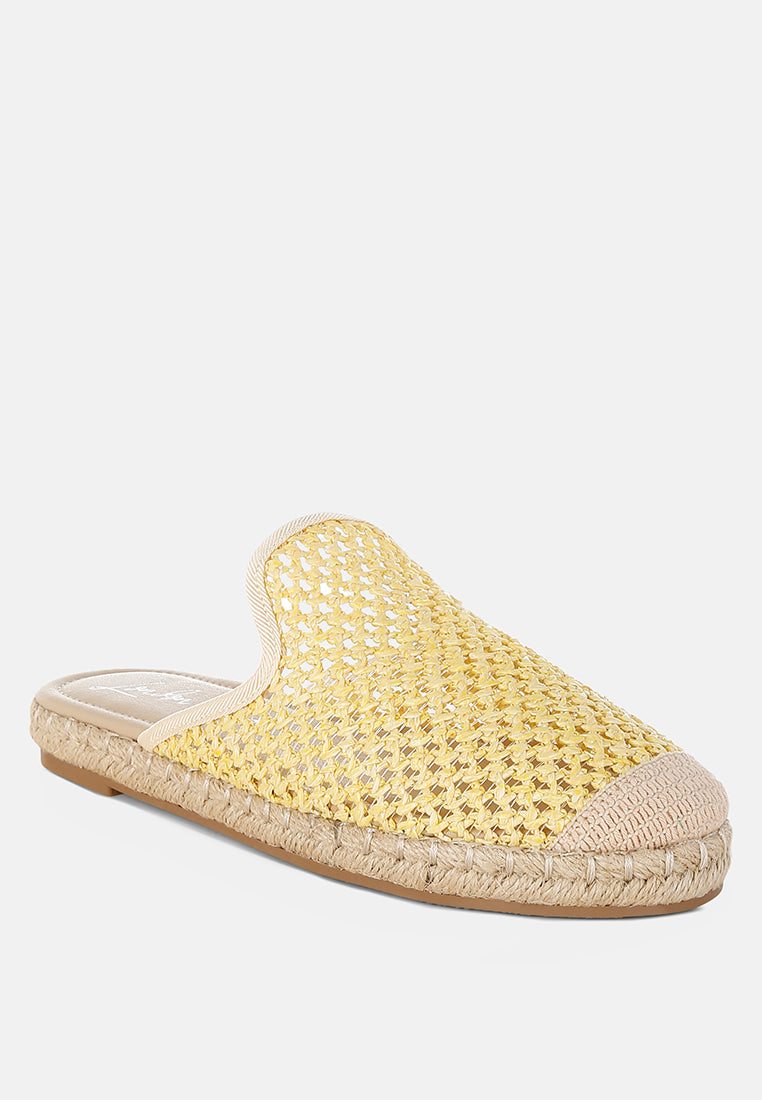 nongai raffia espadrilles mules#color_yellow