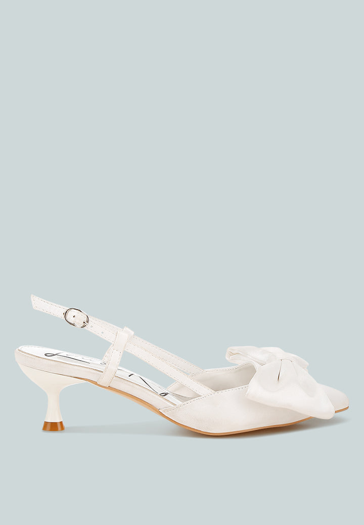 okshak satin bow slingback sandals#color_white