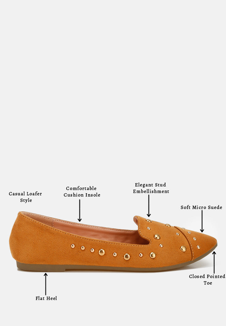 olesia stud emebllished ballet flats#color_tan