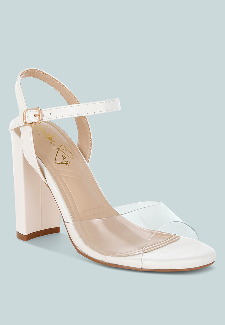 perta clear strap block heel sandals#color_white