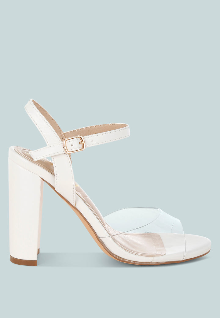 perta clear strap block heel sandals#color_white