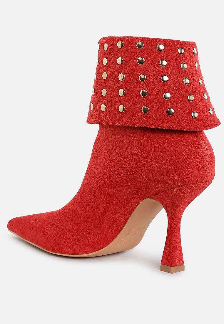 piccini stud embellished foldover boots#color_red