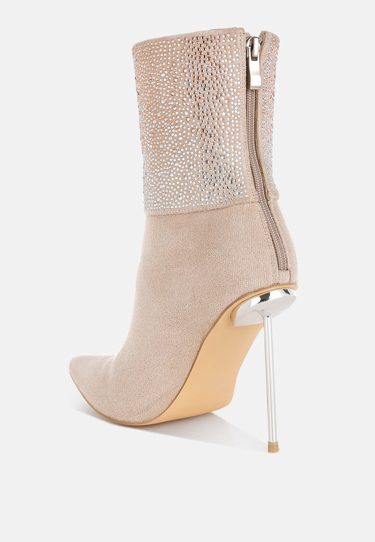 podstar rhinestones embellished foldover boots#color_beige