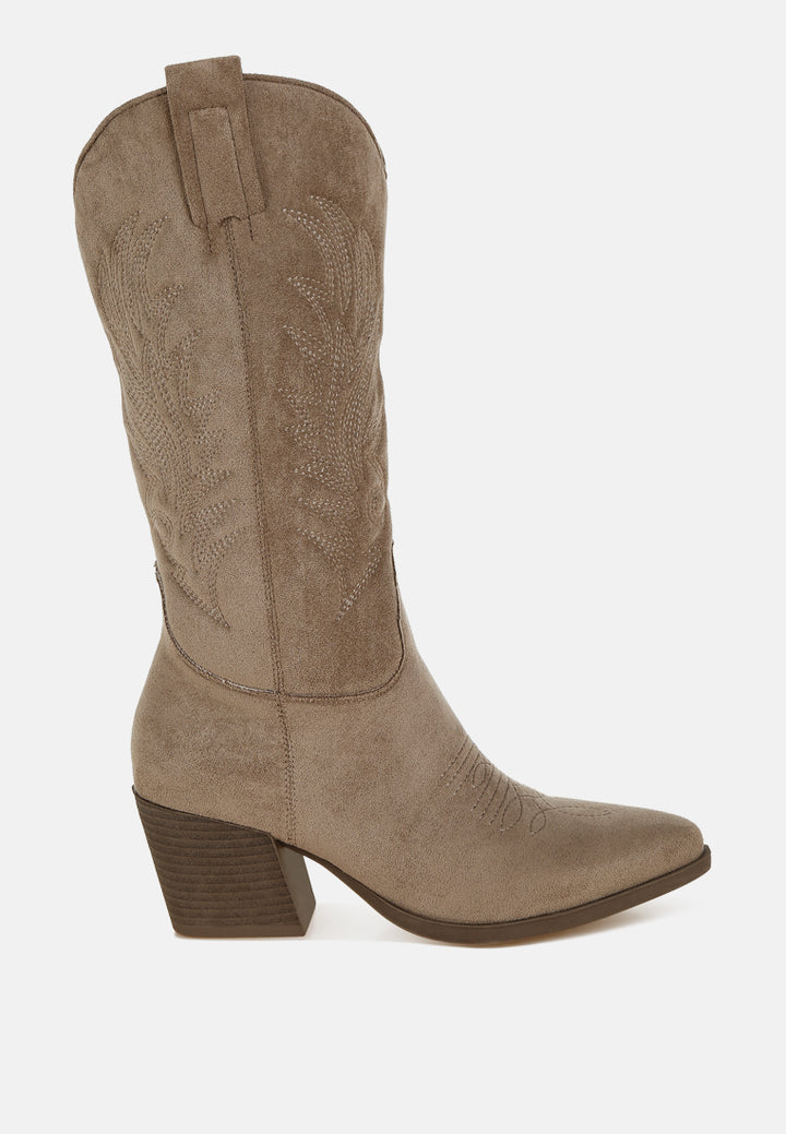 rancher microfiber long cowboy boots#color_taupe