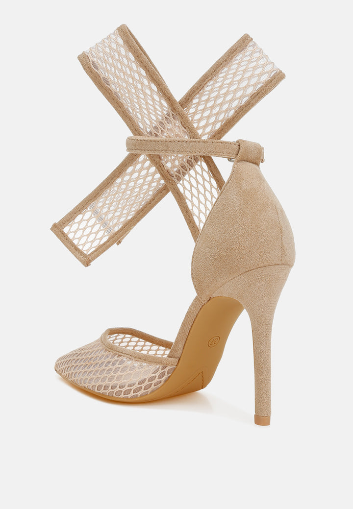 big bow detail stiletto sandals by ruw#color_beige