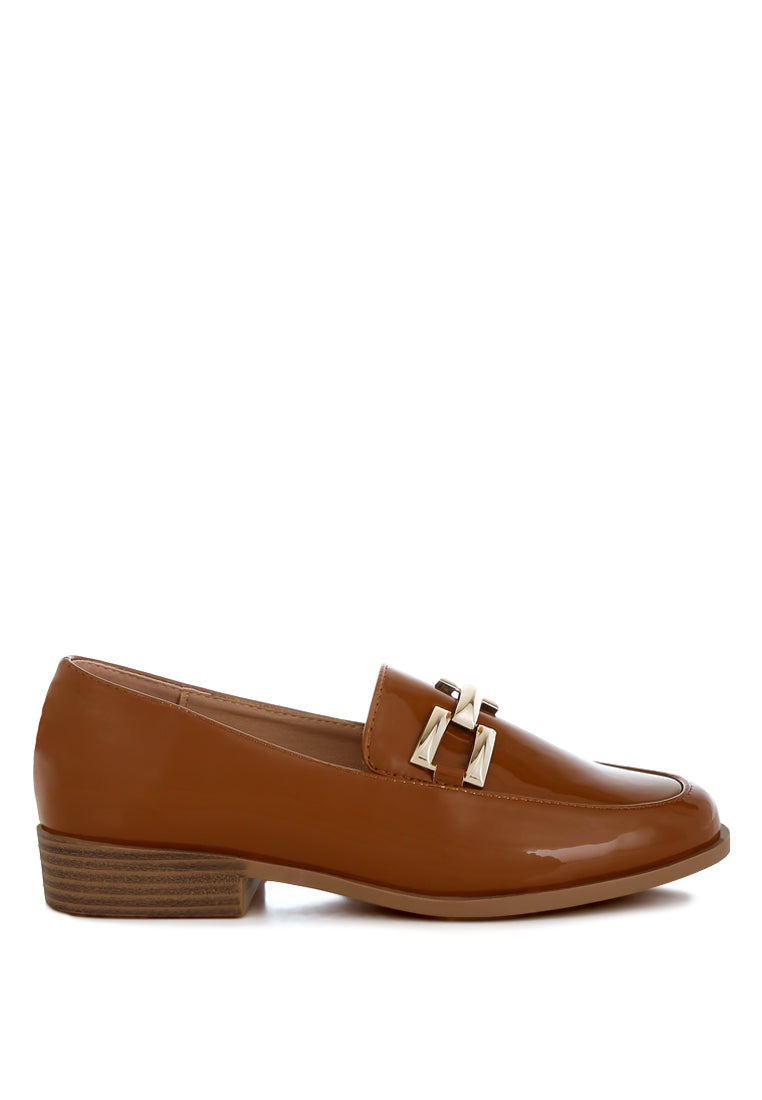 revanta patent faux leather loafers#color_tan