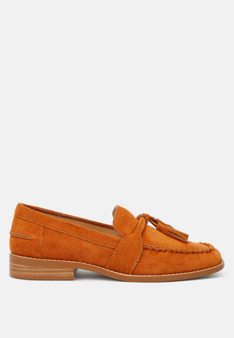 rhone tassels detail suede loafers#color_tan