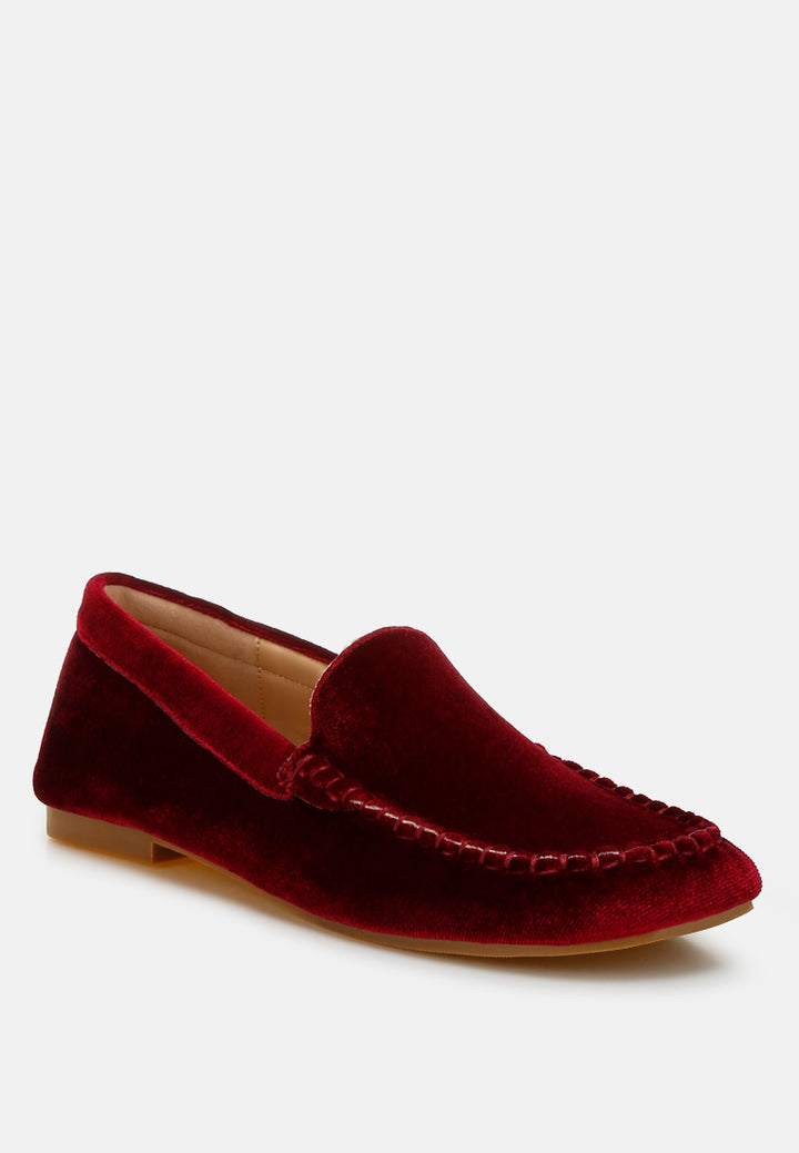 robua velvet flat loafers#color_burgundy