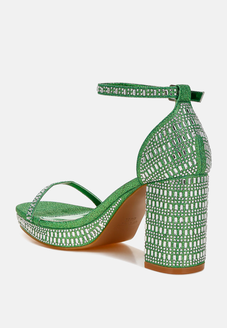 ronan rhinestones embellished block sandals#color_green