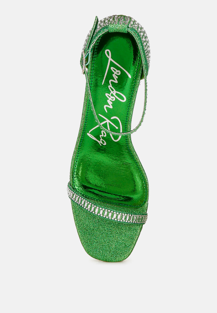 ronan rhinestones embellished block sandals#color_green