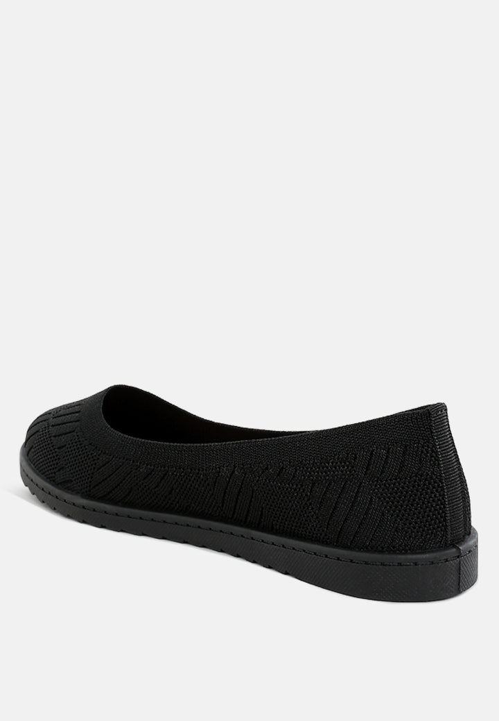 lubna knitted flat ballet flats#color_black